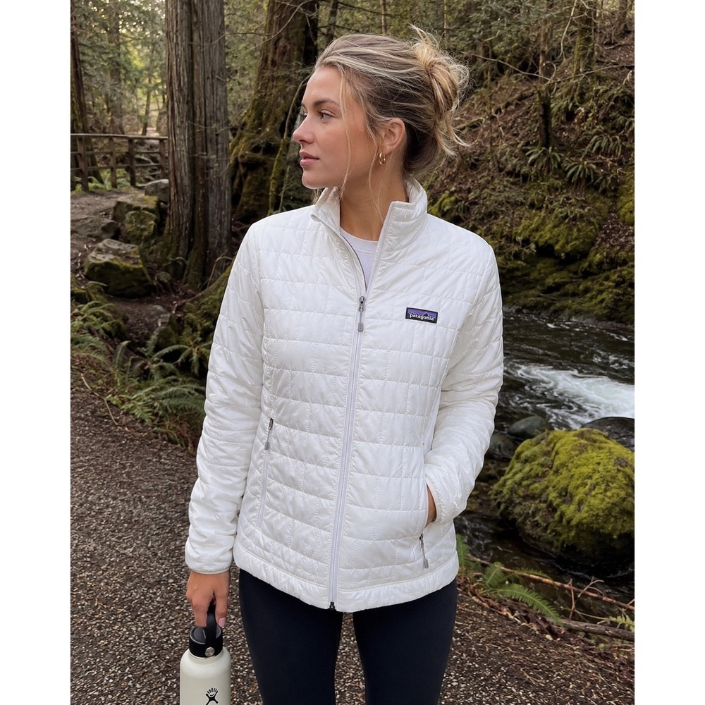 Patagonia XS Nano Puff Jacket White PrimaLoft Insulated Full Zip Lightweight